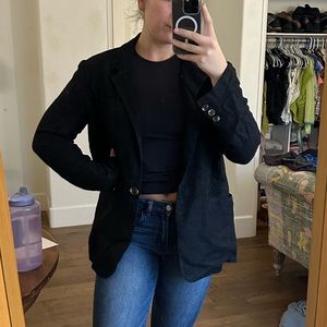 Free People Black Blazer